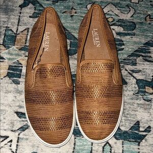 Ralph Lauren Janis Brown Slip-On Sneakers